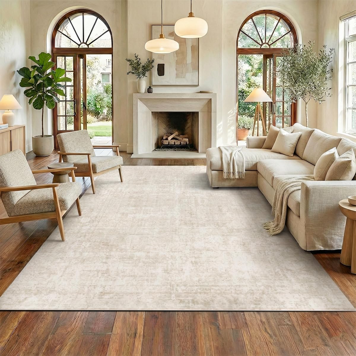 Homemate 8x10 Faux Wool Rug
