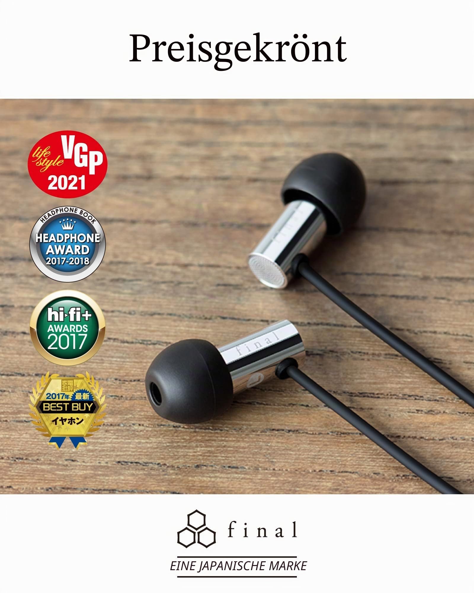 final E3000 Geräuschisolierender In-Ear Kopfhörer - Edelstahl, Silber