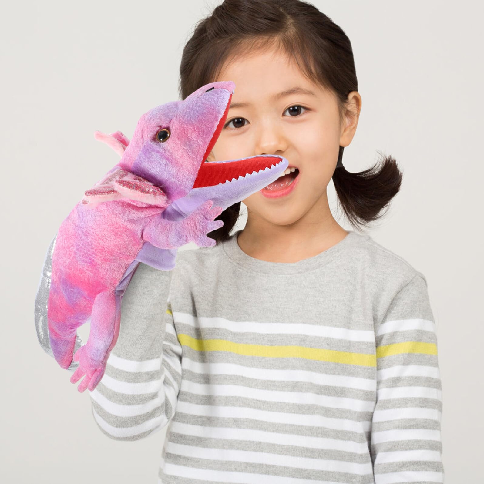 Marioneta de Mano de Salamandra de Felpa para Niños, Juguete Educativo Algodón PP, Fácil de Operar y Diseño Adorable para Juegos Imaginativos