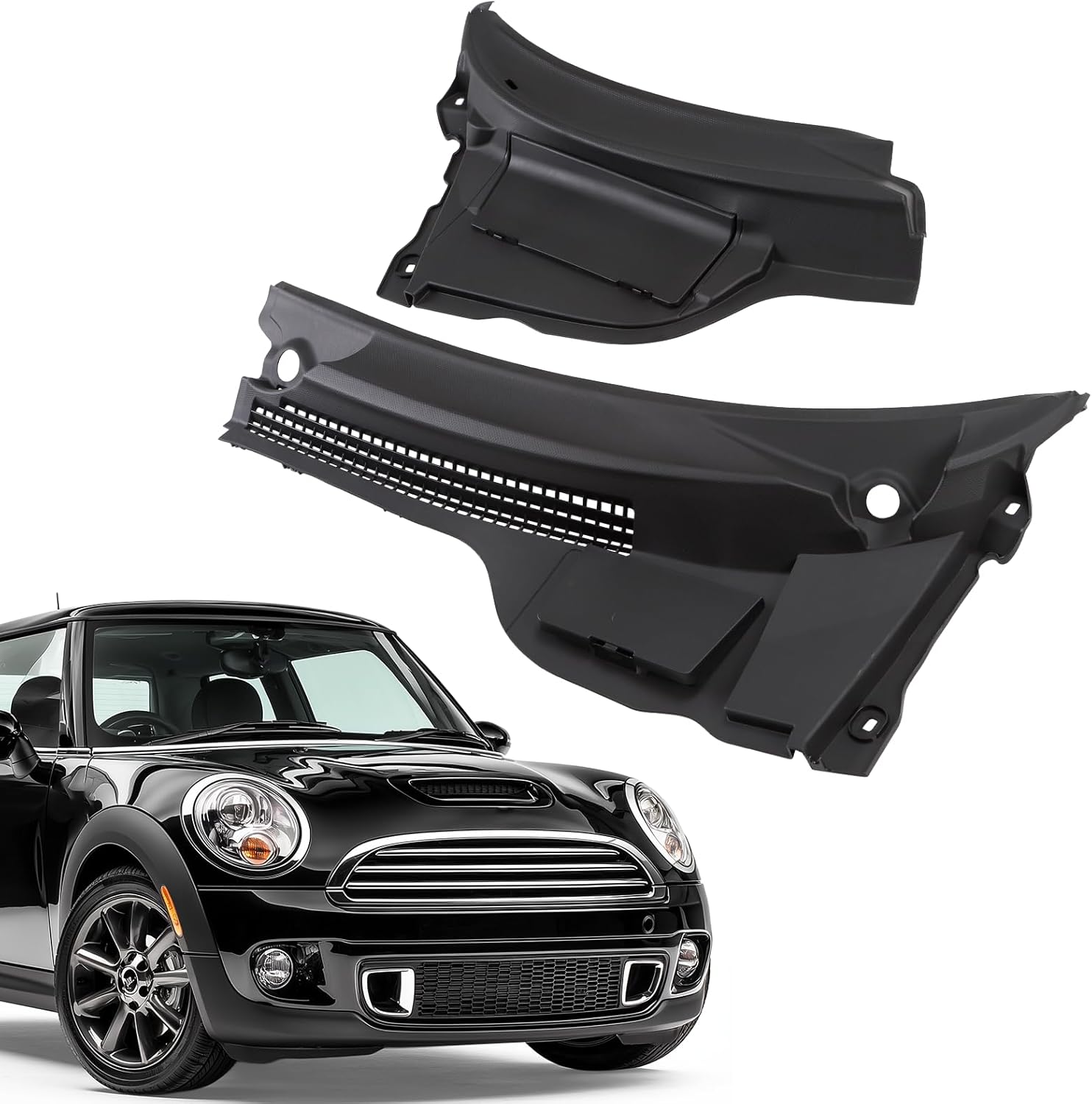 ZXMOTO Windshield Wiper Cowl Cover Panel Vent Grille for Mini Cooper R55 R56 R57, Left and Right Side, 2007-2015