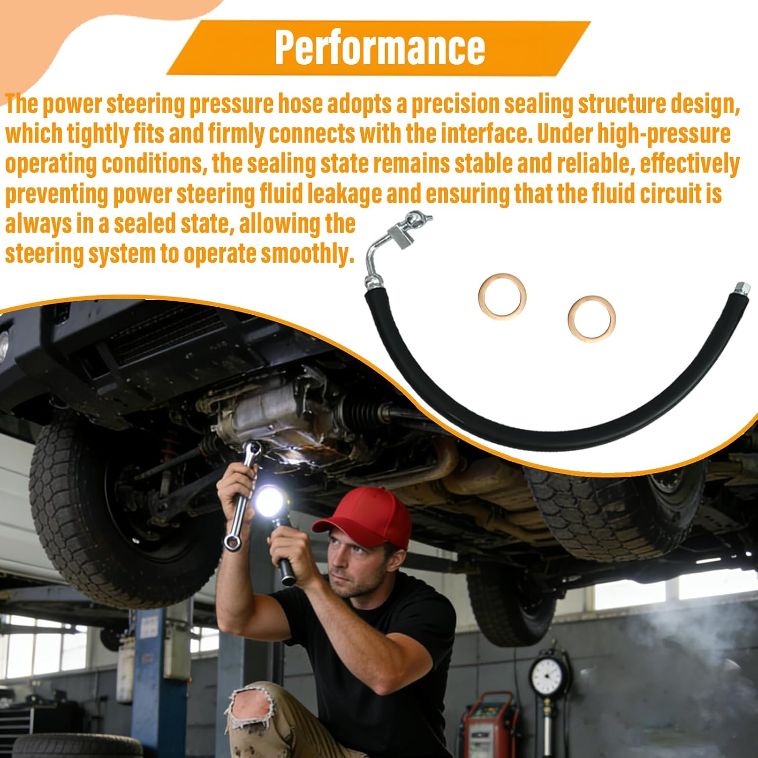 Power Steering Pressure Hose Compatible with Nissan Altima L4 2.5L 2007 2008 2009 2010 2011 2012 49720JA000 3402511