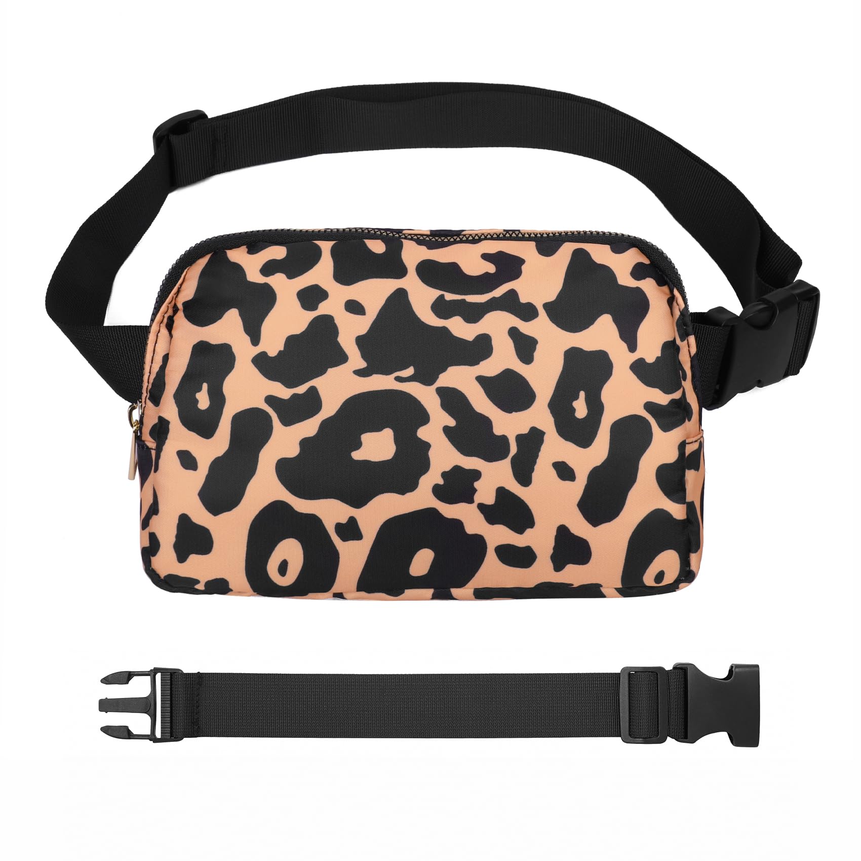 VOROLO Fanny Pack For Women And Men Crossbody Bag Belt Bag Leopard Yellow