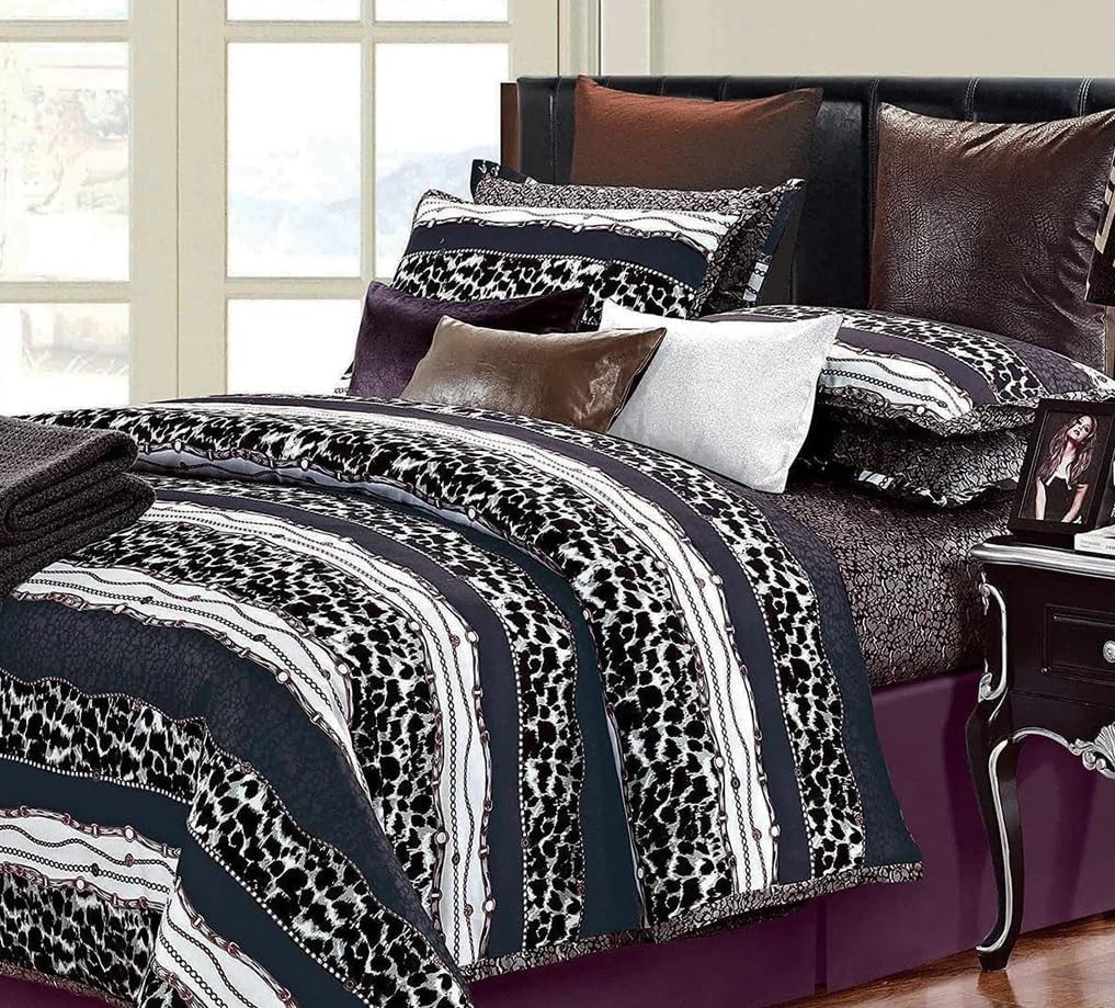 Royal Tradition 100% Cotton Duvet Cover Set (Queen Size) Passionate 7pc Soft Bedding Set
