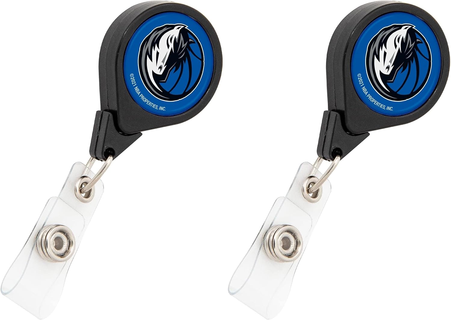 Desert Cactus Dallas Mavericks Retractable Badge Holder NBA ID Reel with Ticket Clip for Lanyard, Work, School & Office Access (Design A)