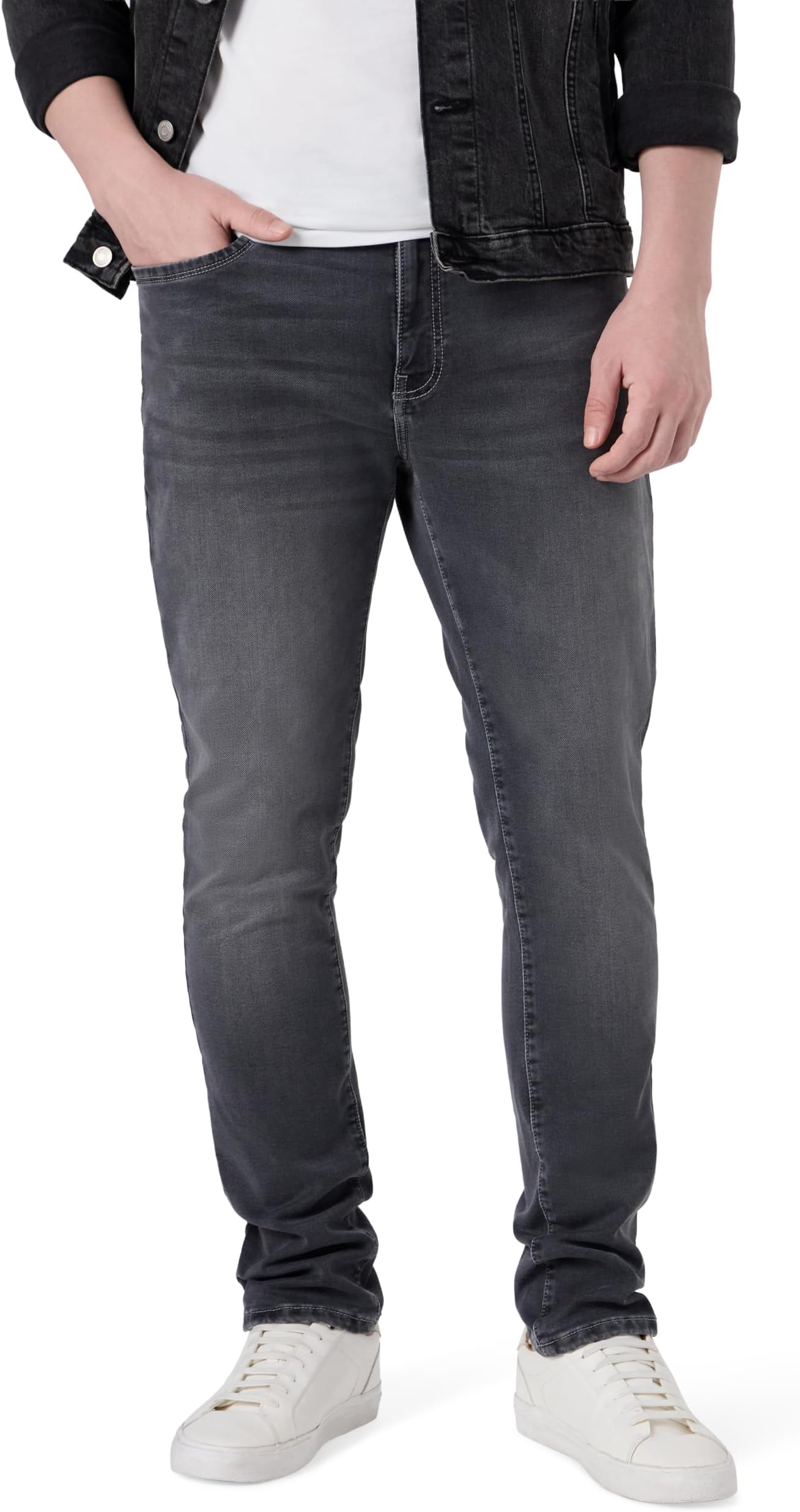 - Men's Slim Fit Stretchable Jeans | Casual Denim | Cotton Stretch | Fashion Shades of Black & Blue (Available in Plus Sizes)