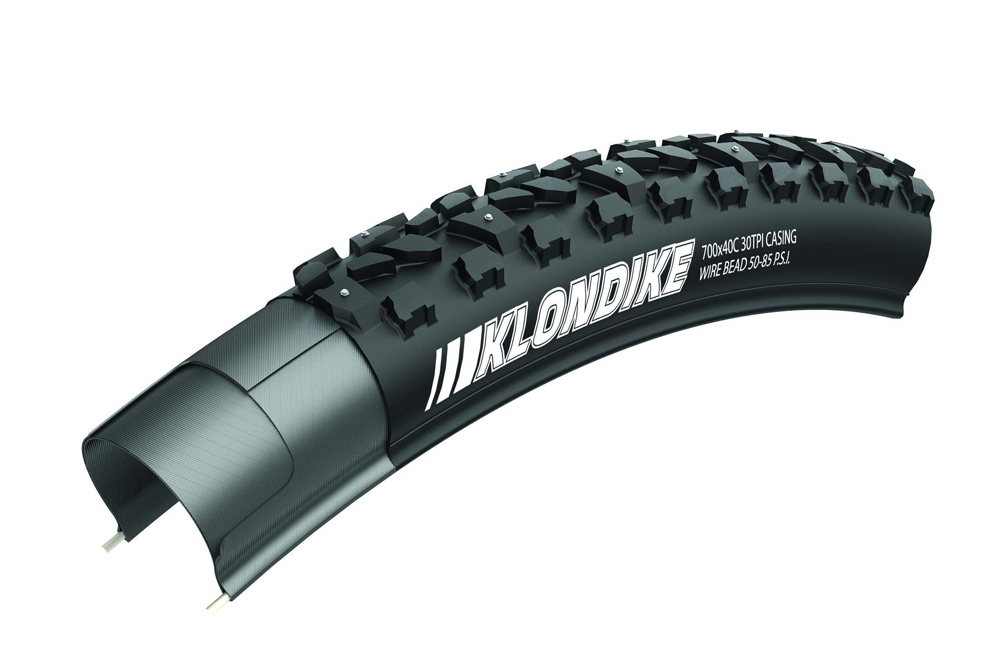 Kenda Klondike K1014 Tire - 700 x 35, Clincher, Wire, Black, 30tpi, Studded