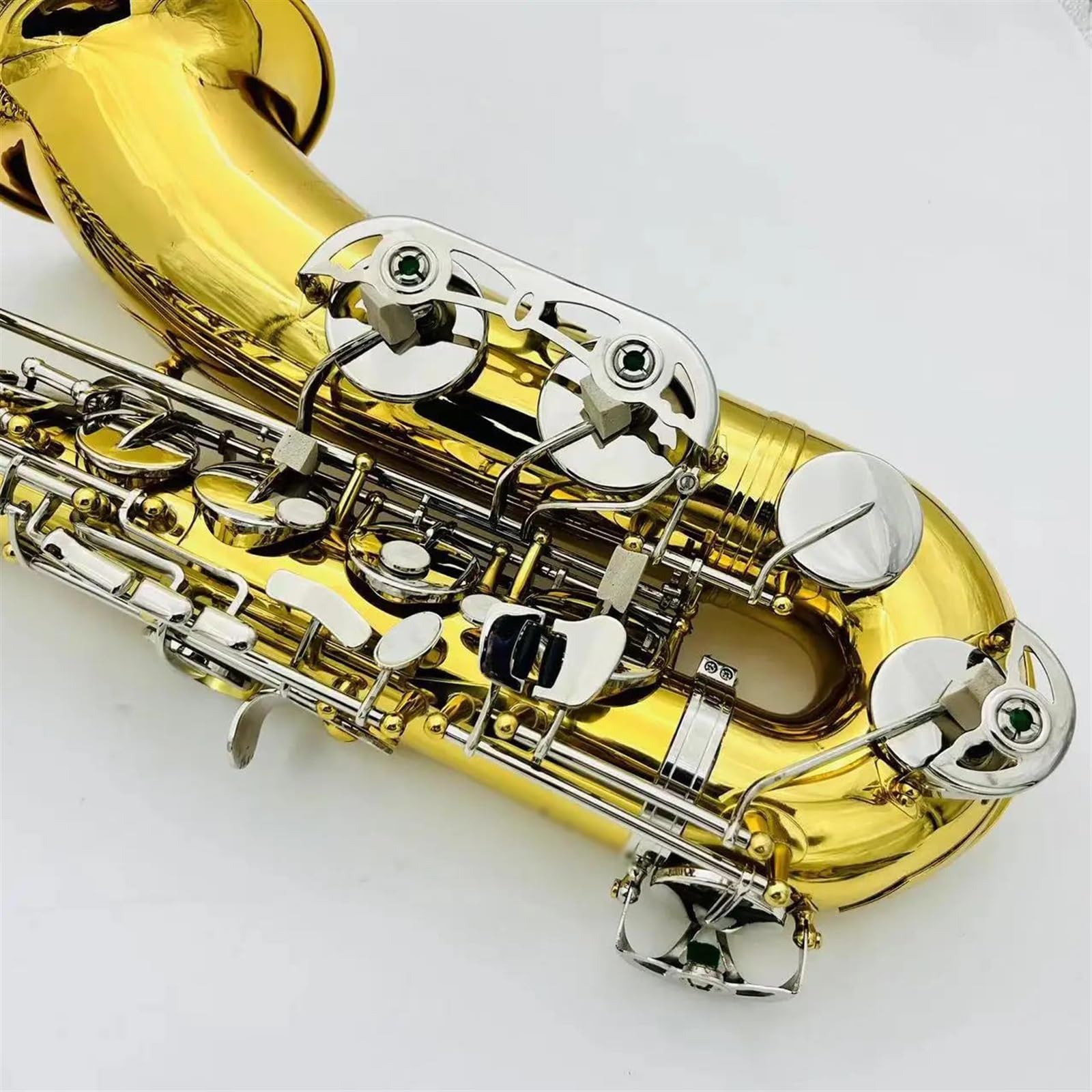 Saksofon Saksofon Tenorowy Bb Tune Mosiądz Lakierowany Złoty Srebrny Klucz Profesjonalny Instrument Dęty Drewniany Z Akcesoriami (Color : Cloth bag)
