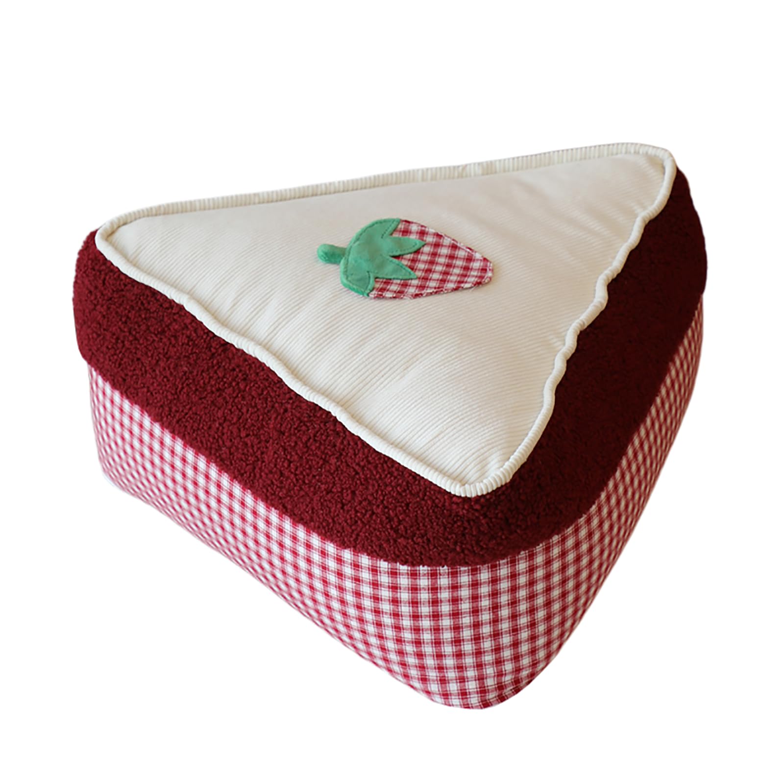 Mescxty A Cute Strawberry Cake Ottoman Pouf, Tatami Stool Shoe Changing Stool, Ccent Stuffed Footrest Stool, Removable Nd Washable,For Living Room, Bedroom,