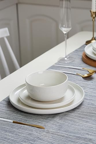 Miniatura 2 de Famiware Milkyway - Juego de platos y cuencos para 4, juegos de vajilla de 16 piezas, color blanco