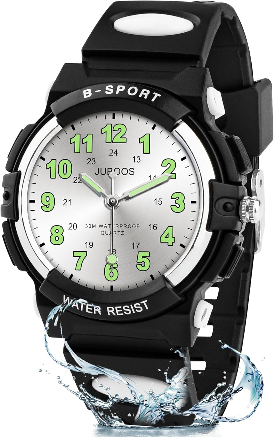 Juboos Kids Watch Analog for Boys Girls, Childrens Waterproof Soft Strap Kids Time Teaching Quartz Wristwatch for Ages 5-15