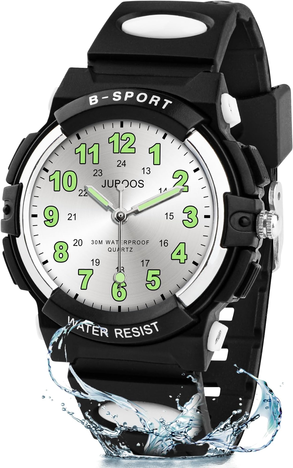 Juboos Kids Watch Analog for Boys Girls, Childrens Waterproof Soft Strap Kids Time Teaching Quartz Wristwatch for Ages 5-15