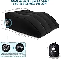 Vista 5 de Almohada de cuña para dormir, almohada inflable de elevación de piernas para hinchazón, circulación, alivio del dolor de piernas y espalda, almohada