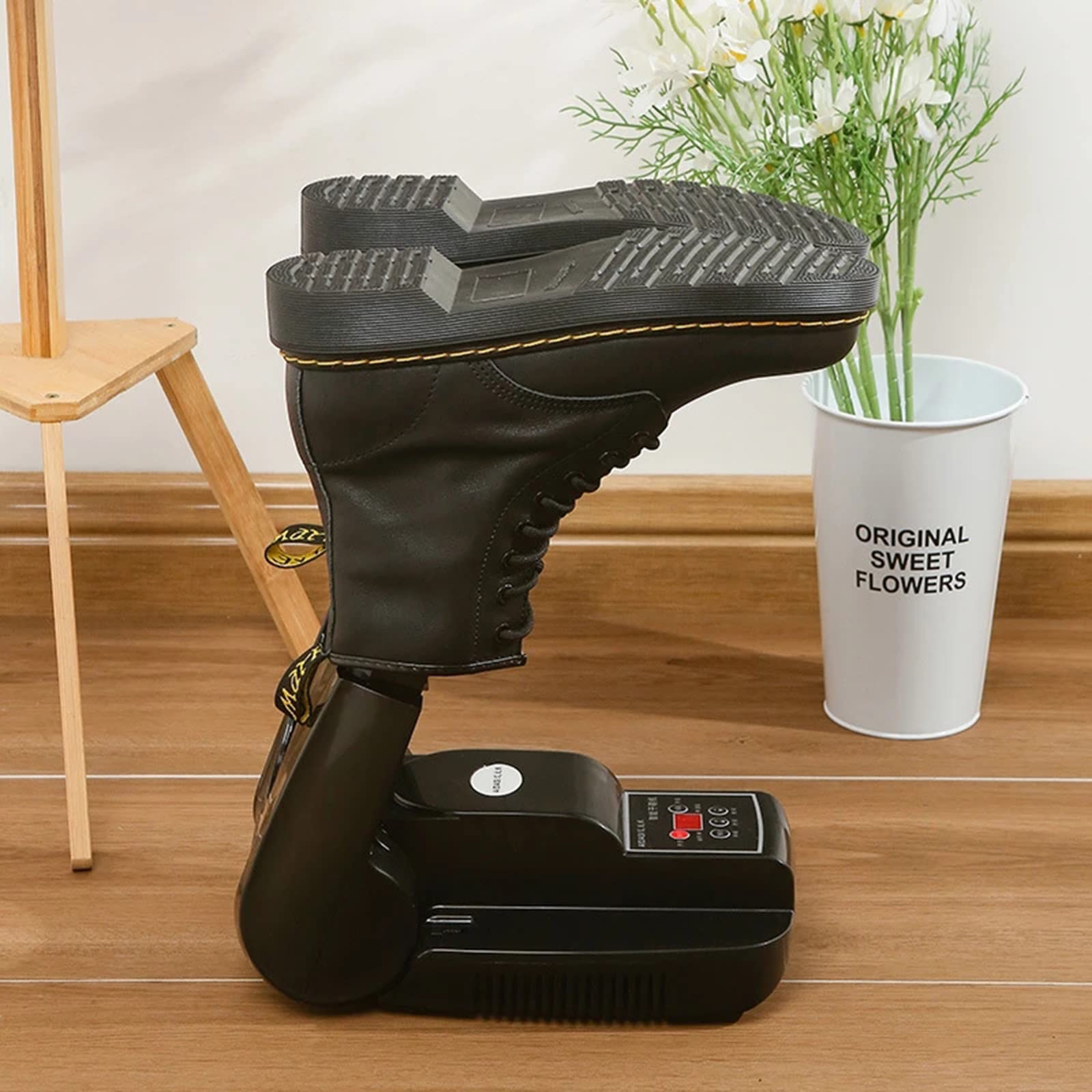 Scaldapiedi Elettrico Portatile Pieghevole per asciuga Scarpe con Controlli digitali e Timer per Vestiti, Scarpe, Calzini, Guanti