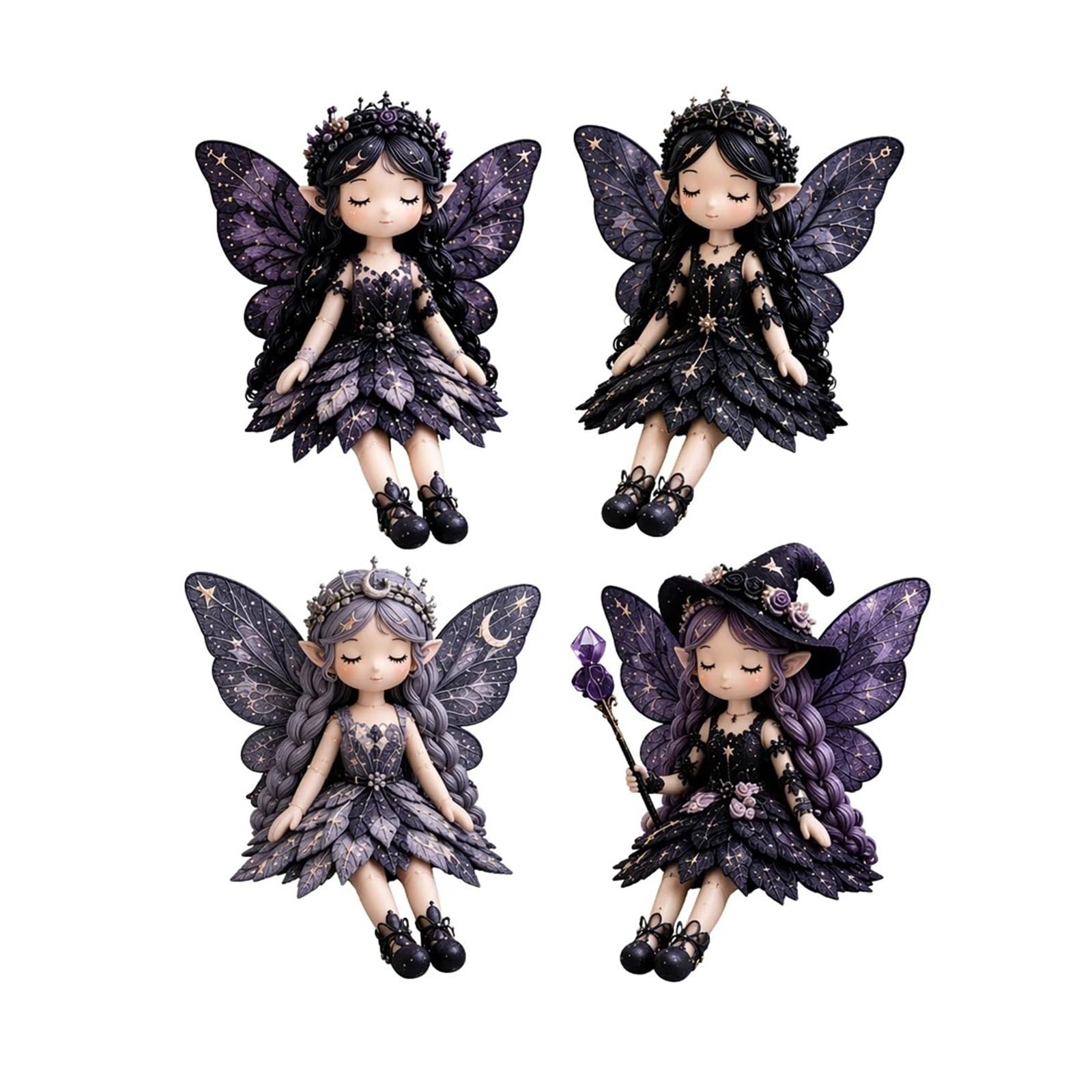 kit de tela para acolchar diy Kit de costura DIY patchwork hadas | Kit de manualidades DIY for adultos principiantes(Color: Dark Magic Fairy)
