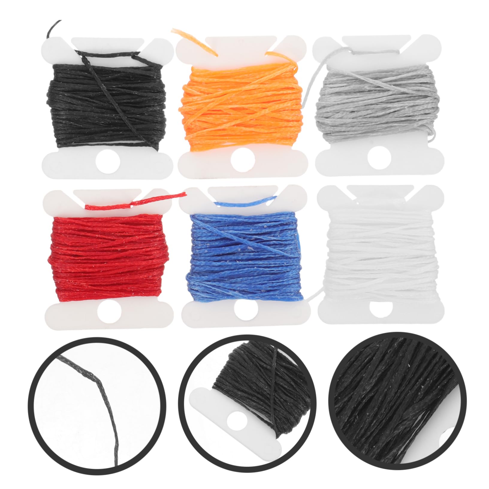 HOMSFOU Gewachste Nähfäden Set - 6 Rollen Für Leder & Textilien