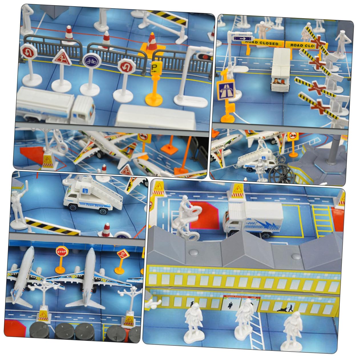 Set da Gioco Aeroporto Educativo per Ragazzo Ragazza in PVC con Aerei | Pvc, Scene di Simulazione Aeroplani, per Ragazzo Ragazza, Gioco Creativo e Interazione, Scenografia Aeroportuale