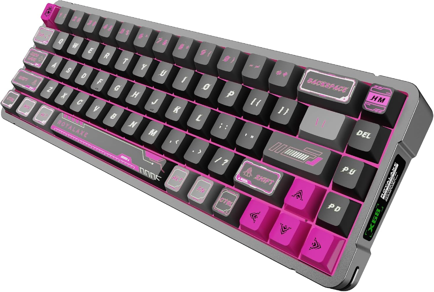 68% Wired RGB Hall Effect Keyboard, Pink Magnetic Switch Gaming Keyboards, Mecha PBT Keycaps, E-Sports Tray-Mounted Structure, RGB Backlit, Compact Aluminum Mechanical Keyboard for Win/Mac