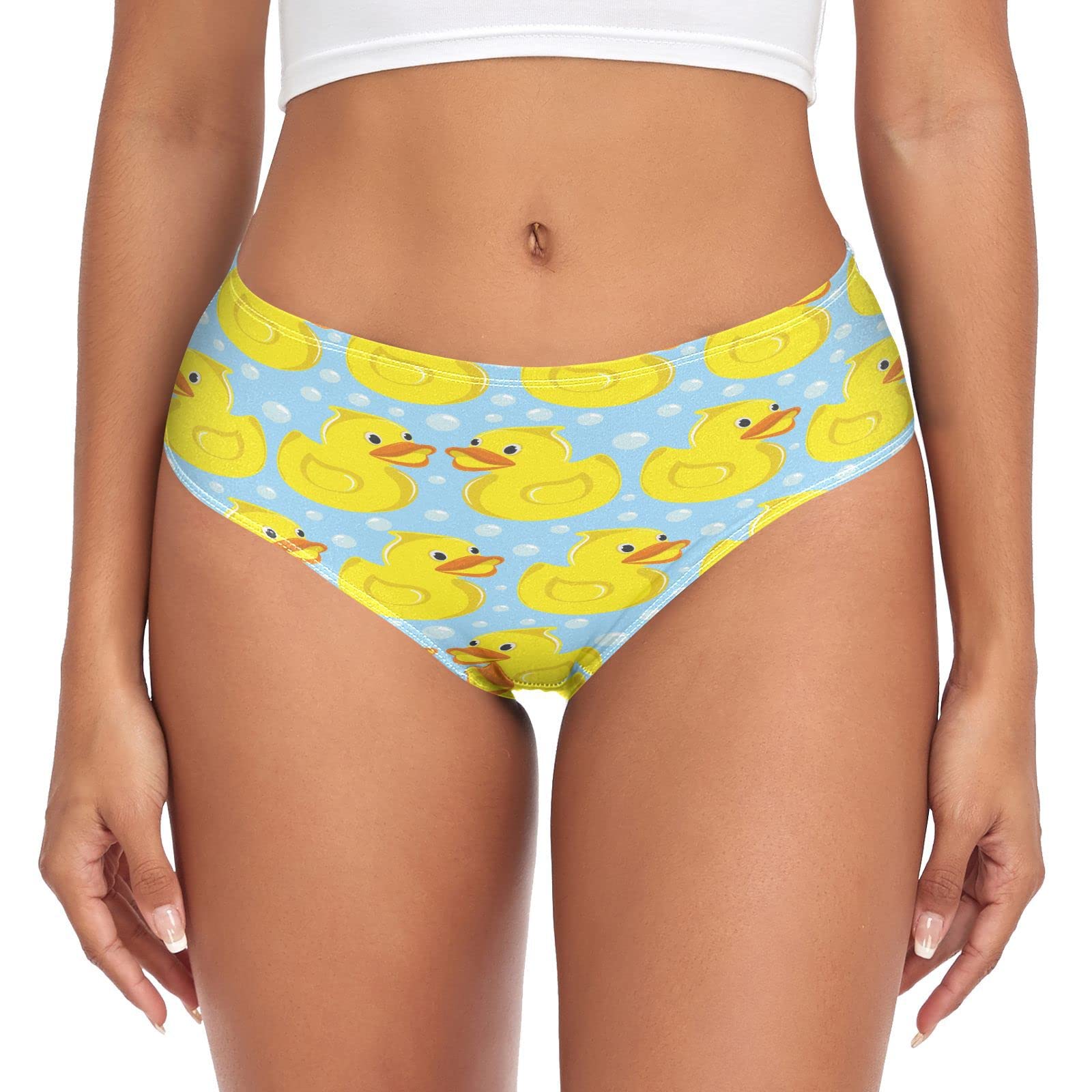 Linomo Women's Multicolor Underwear Cute Yellow Duck Briefs Hipster Panties For Girls