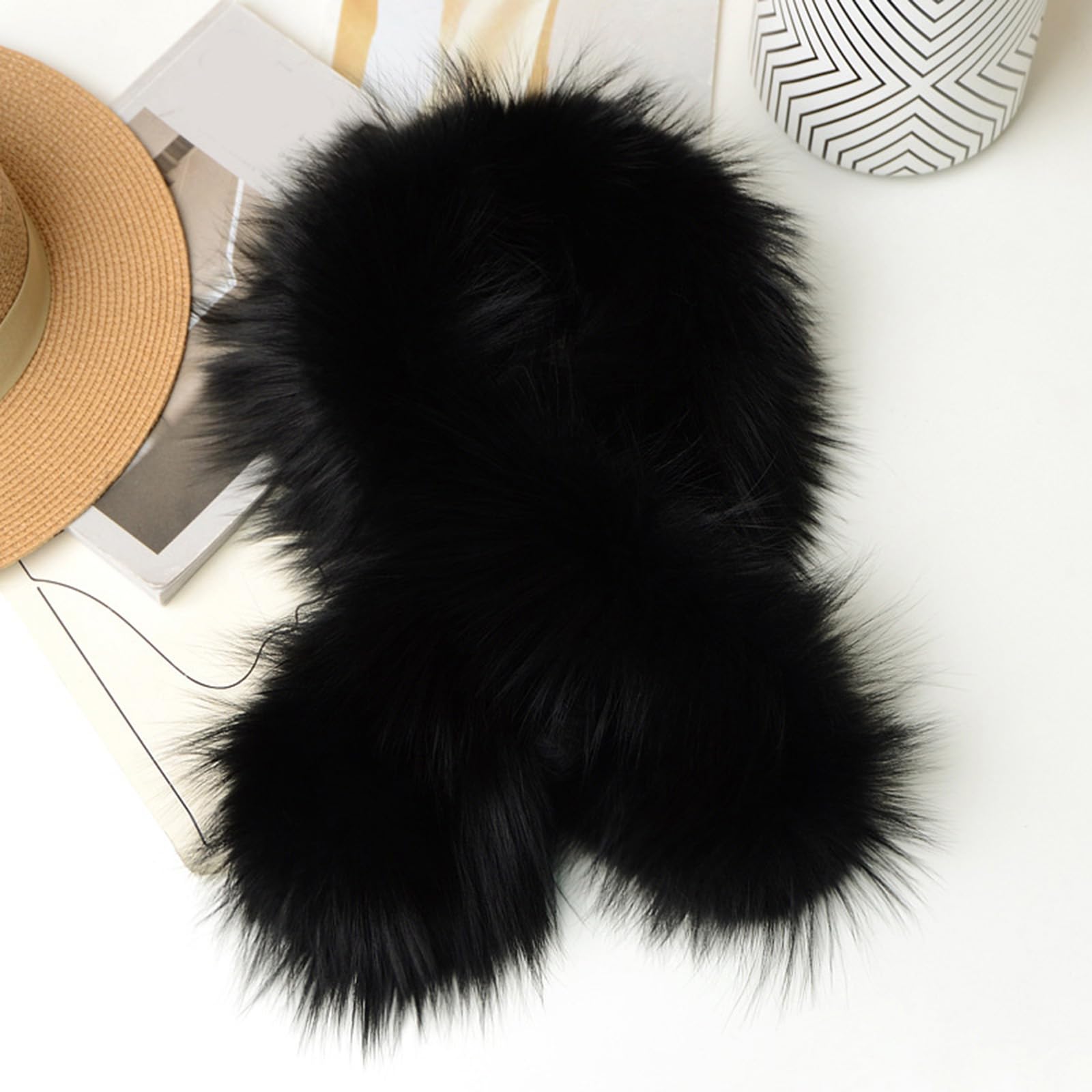 Bufanda de felpa con diseño cruzado, accesorio de invierno suave con ajuste seguro, para viajes y actividades al aire libre, accesorio de invierno de moda