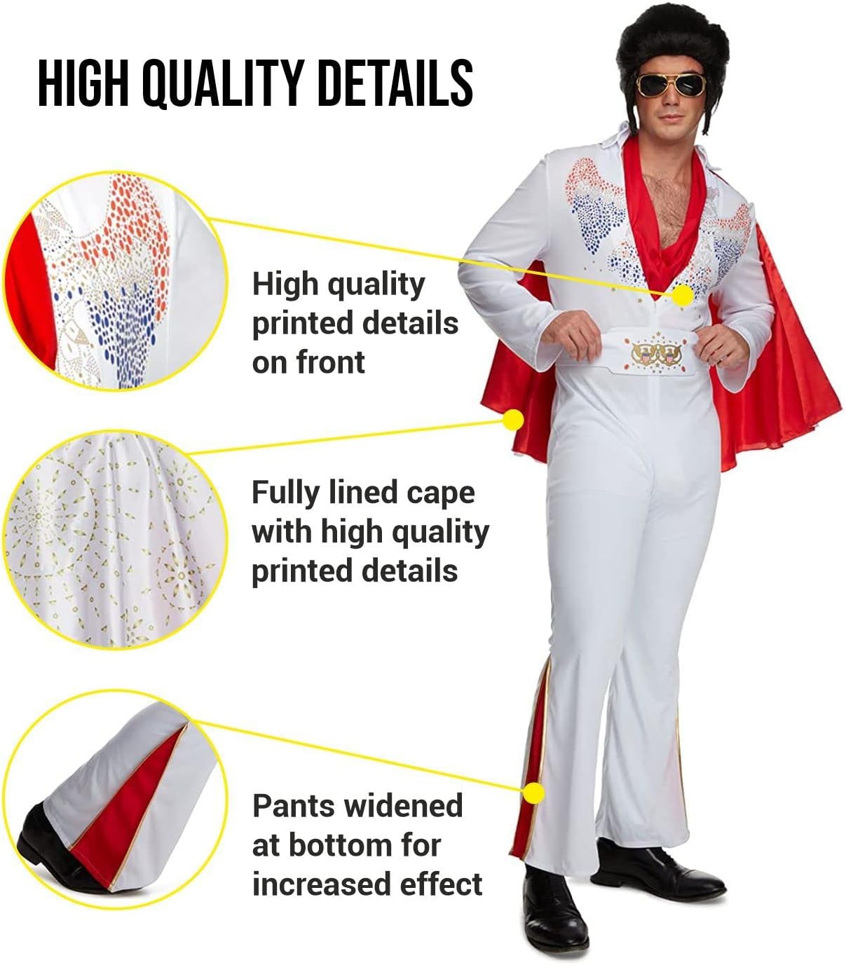 Morph Vegas Rockstar Costume Adult, Men Disco Costume, 70s Disco Outfits for Men - Image 3