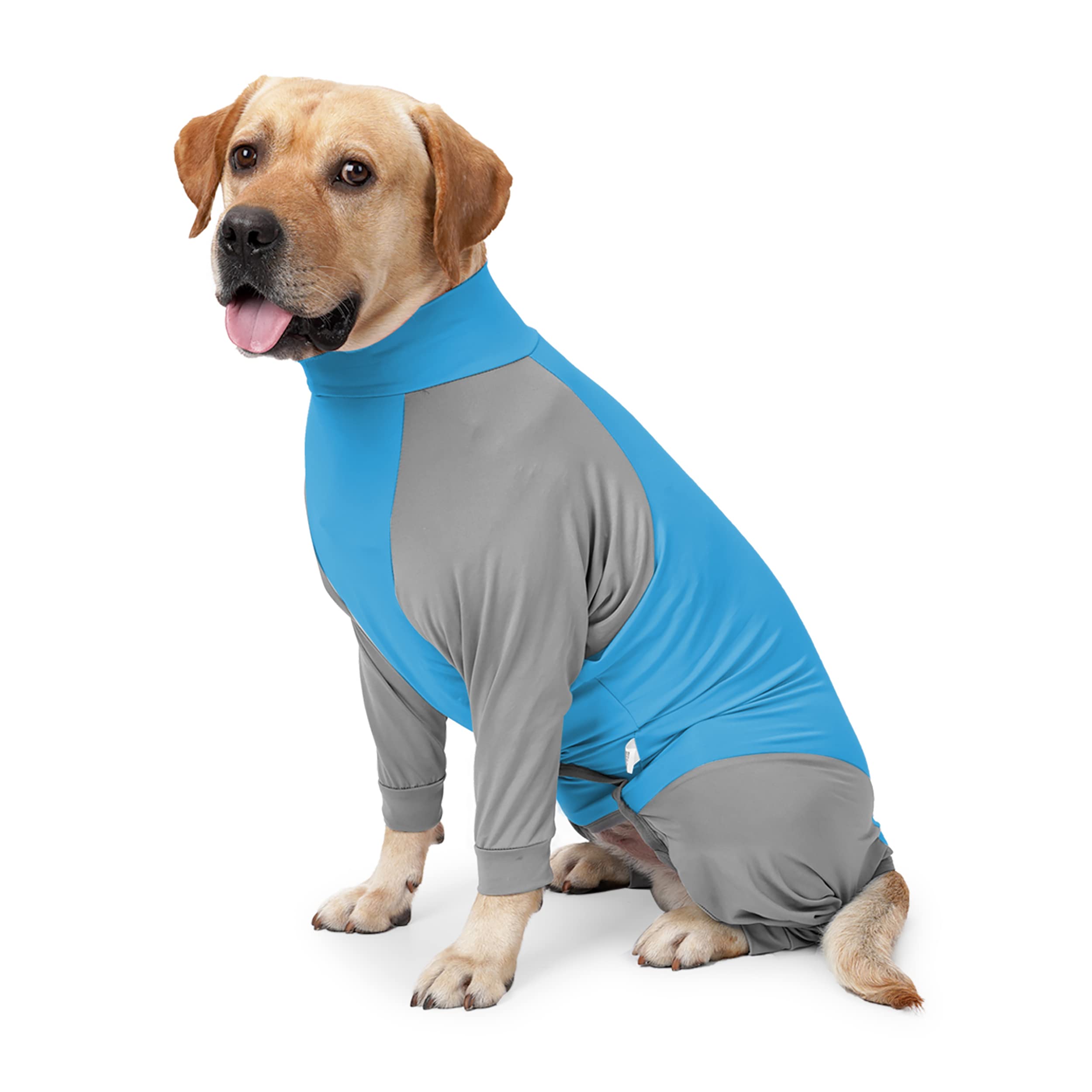 Dog Recovery Suit, Abdominal Wound After Surgery Wear, Prevent Licking Wounds, E-Collar &amp; Cone Alternatives, Long Sleeve Postoperative Shirts Dog Pajamas Prevent Shedding(Medium, Blue)