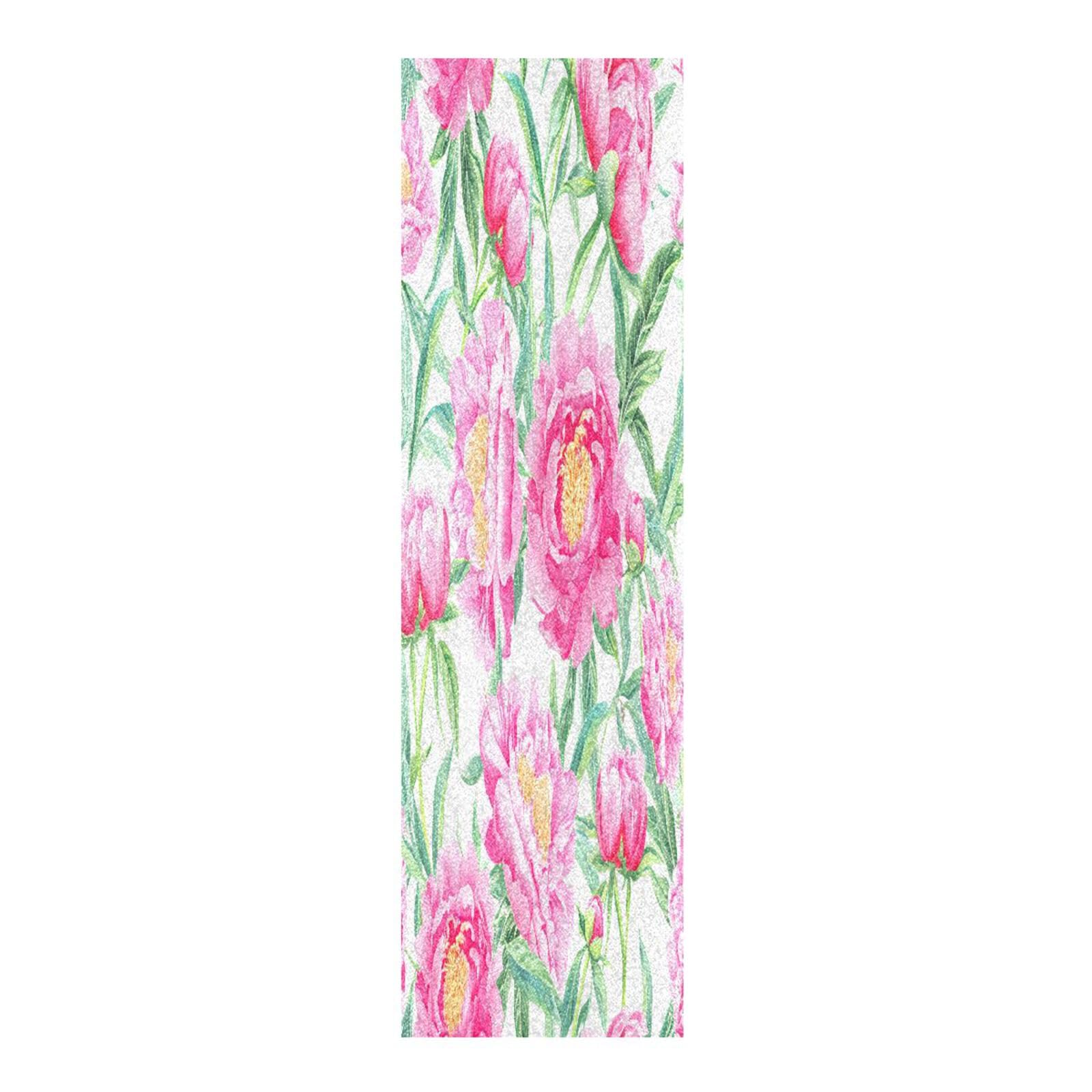 BOESI Graffiti Pink Peony Skateboard Anti-Skid Tape Paper, No Bubble Anti-Skid 33.1 