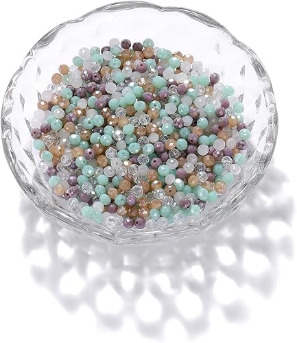 Miniatura 2 de St.Kunkka Cuentas de cristal para la fabricación de joyas, 1000 cuentas pequeñas de cristal de Briolette facetadas de 0.157 pulgadas (0.157 in),