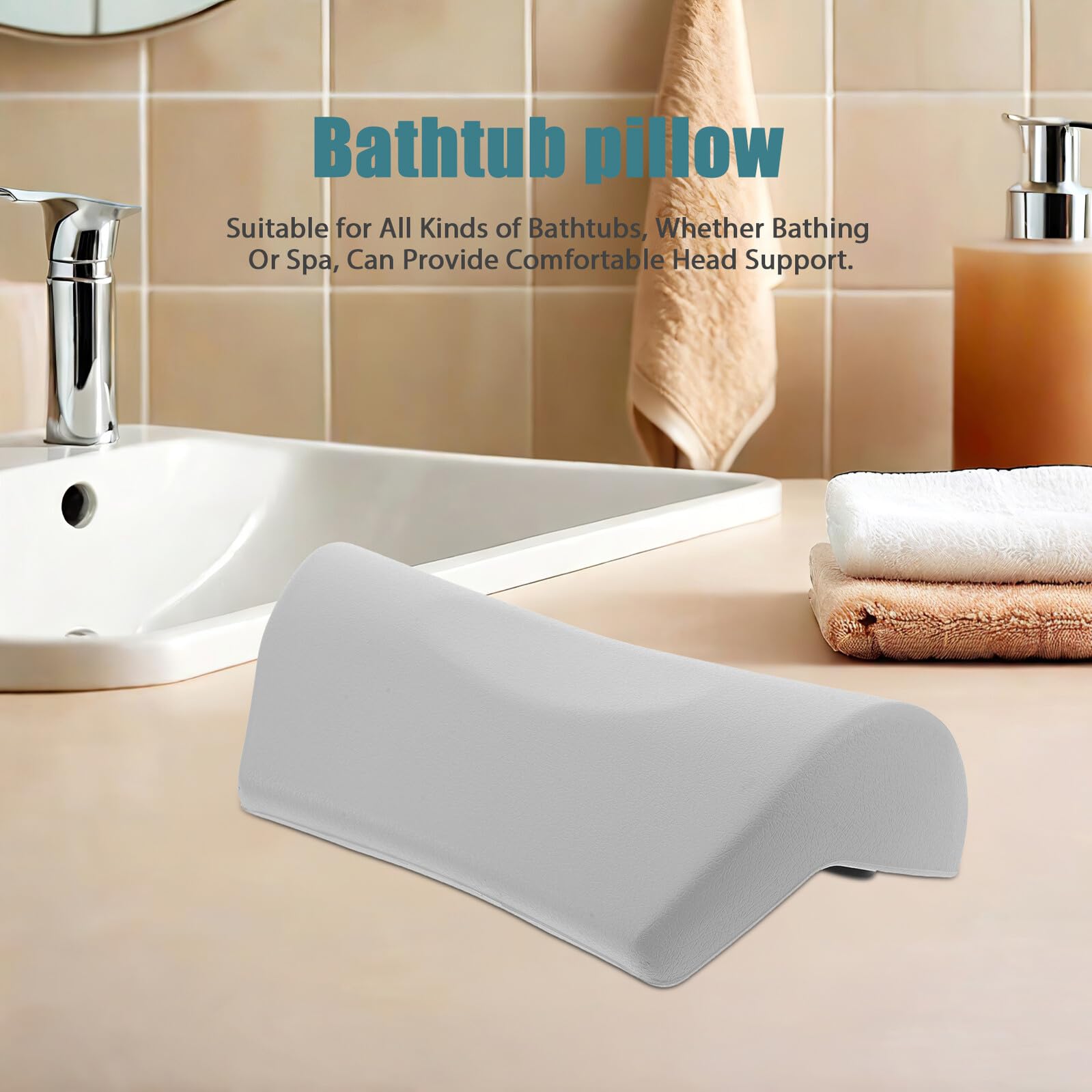 BESTYASH Cuscino Da Vasca Morbido In PU Con Ventose Antiscivolo Supporto Per Collo E Schiena Poggiatesta Spa Per Bagno Rilassante