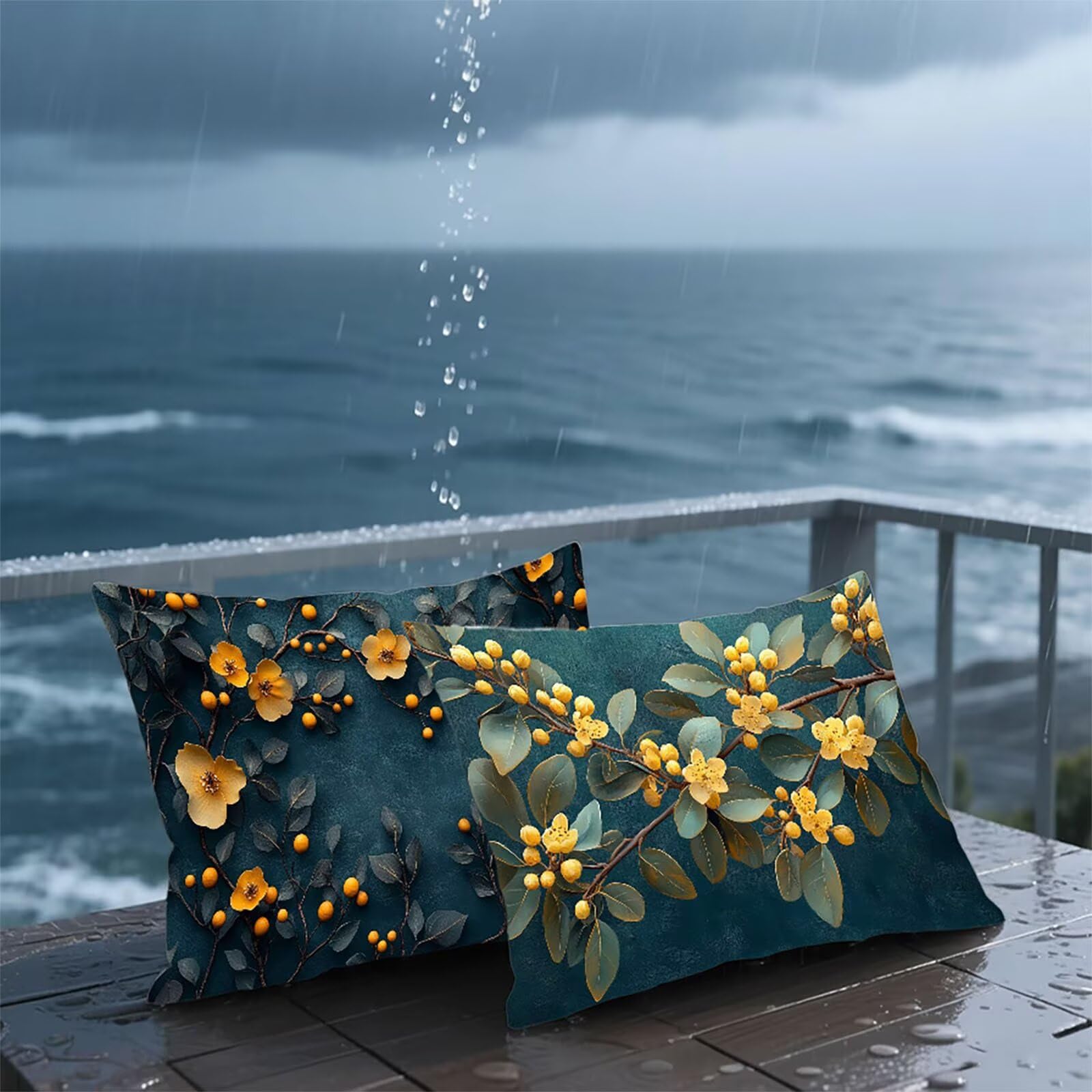 Federe Cuscino 60x80 Set di 2, Fiore Federe Cuscini Divano Velluto Morbido, Rettangolari Copricuscini 60x80cm Con Cerniera Invisibile, Copricuscino per Camera Casa Decorazioni, Nordico X-6328
