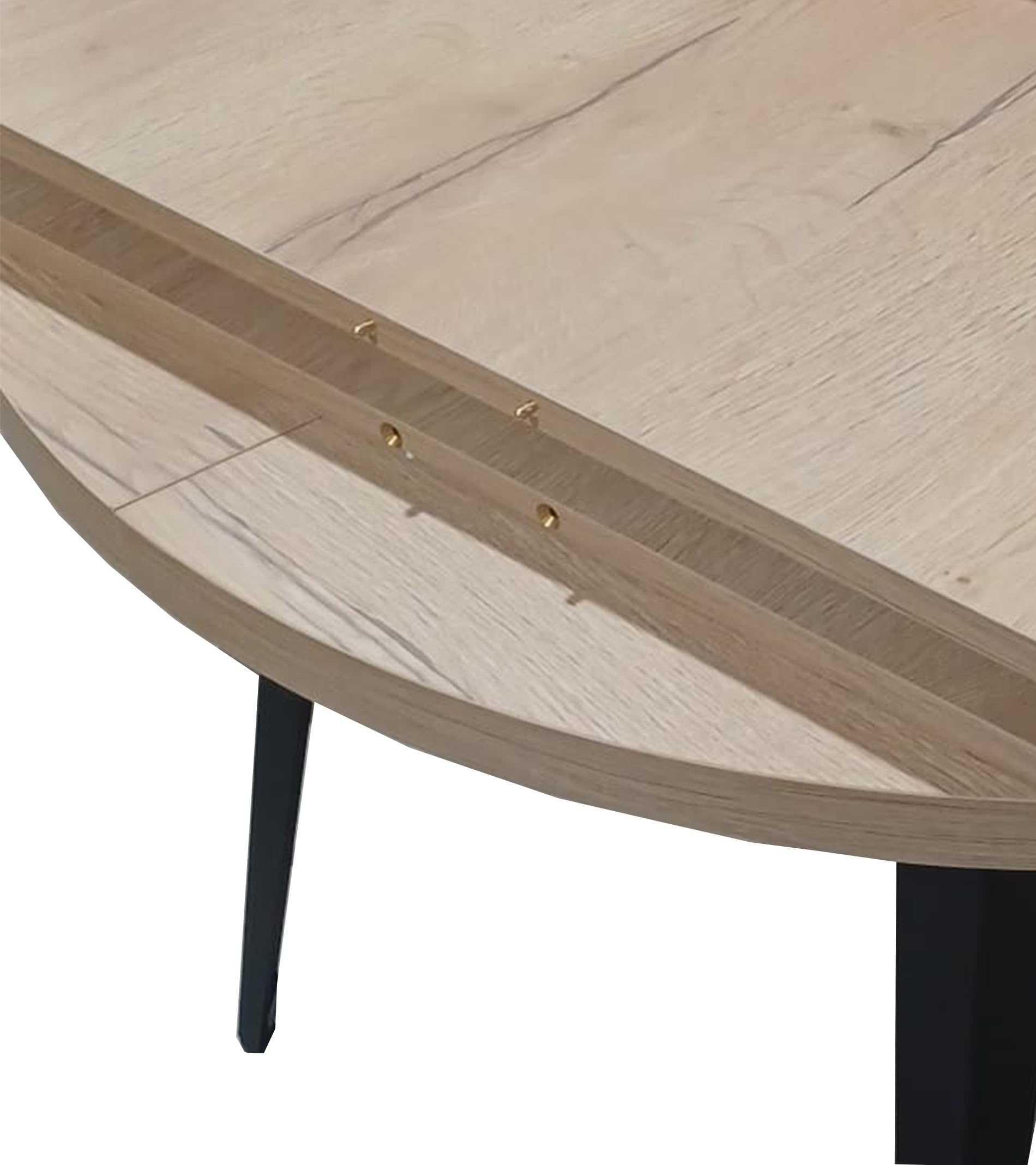 Home Heavenly® Mesa Comedor Extensible Alpes 100/140/180x76 cm – Tablero en Melamina y Patas Metálicas Negras, Diseño Moderno para Cocina o Salón, Color Beige