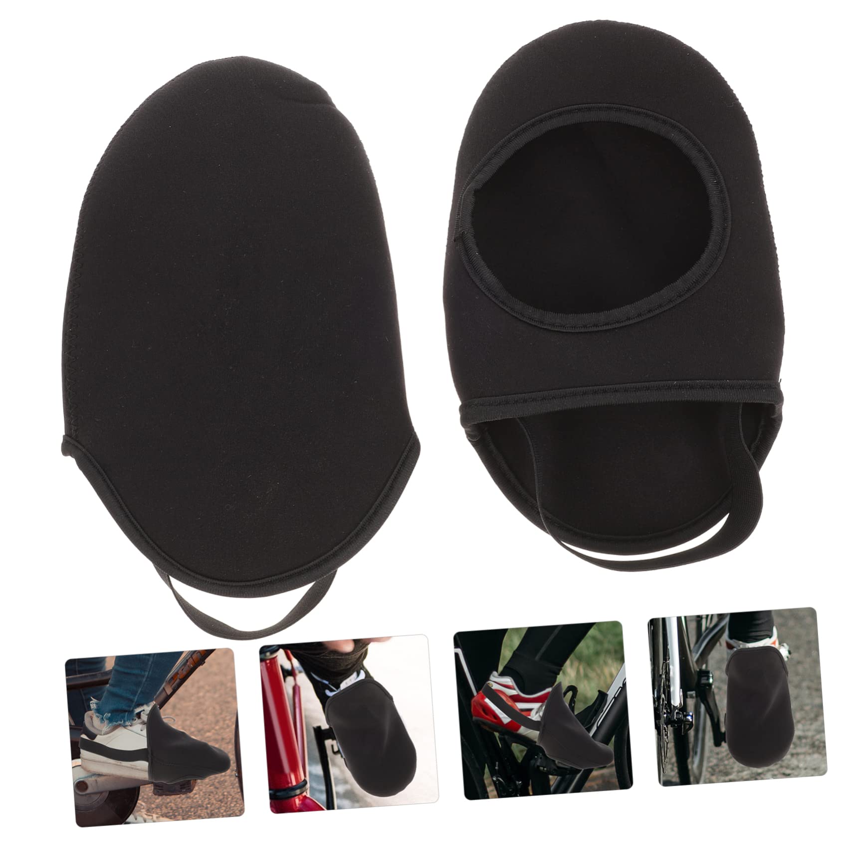 ifundom 2sets Neoprene Windproof Bike Riding Shoe Covers Slip Overshoes for Bowling Warm and Wear Resistant Cycling Gear Adaptable for Various Environments and Leg Types 2pcs*2