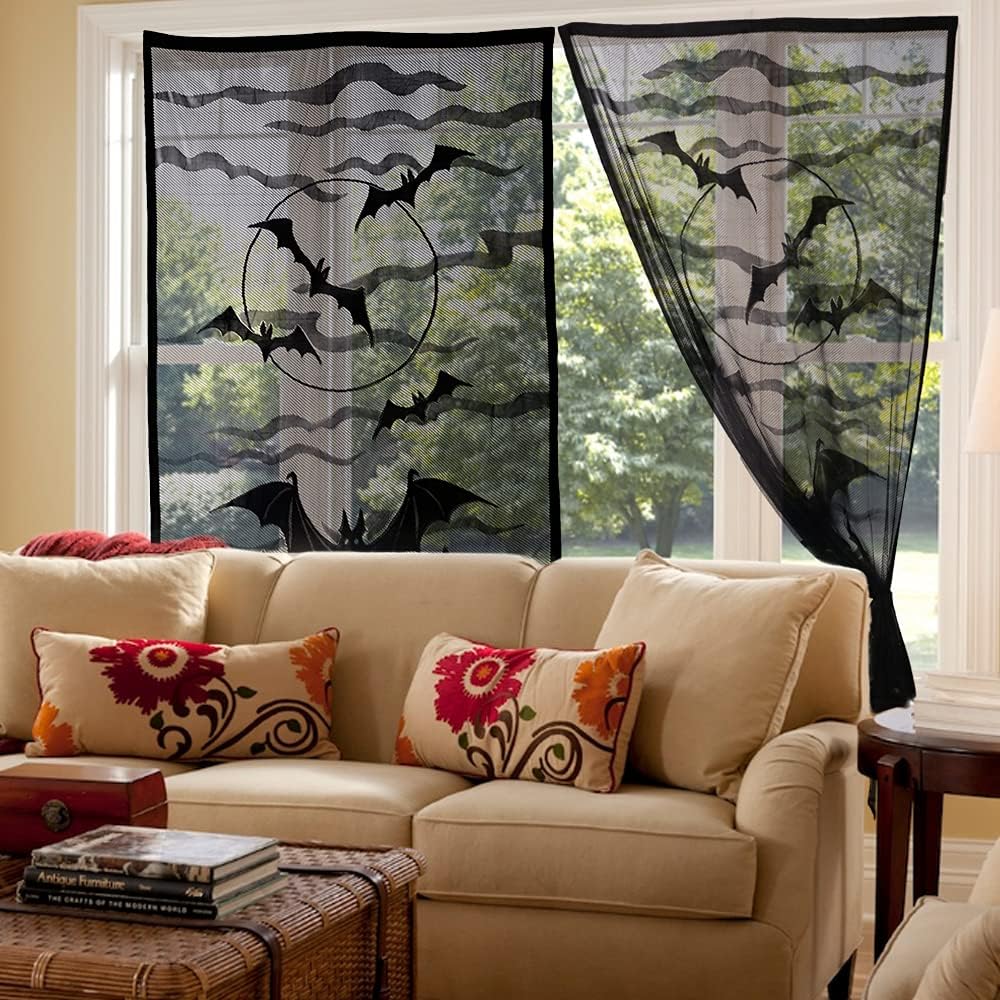 Limited Discount Pawliss Halloween Decorations Indoor, Black Lace Party Decor, Bat Window Curtains, Spider Web Fireplace Mantel Scarf Cover, Spiderweb Table Topper Tablecloth, Set of 4 Black Friday Sale 2022 Pawliss Halloween Decorations Indoor, Black Lace Party Decor, Bat Window Curtains, Spider Web Fireplace Mantel Scarf Cover, Spiderweb Table Topper Tablecloth, Set of 4