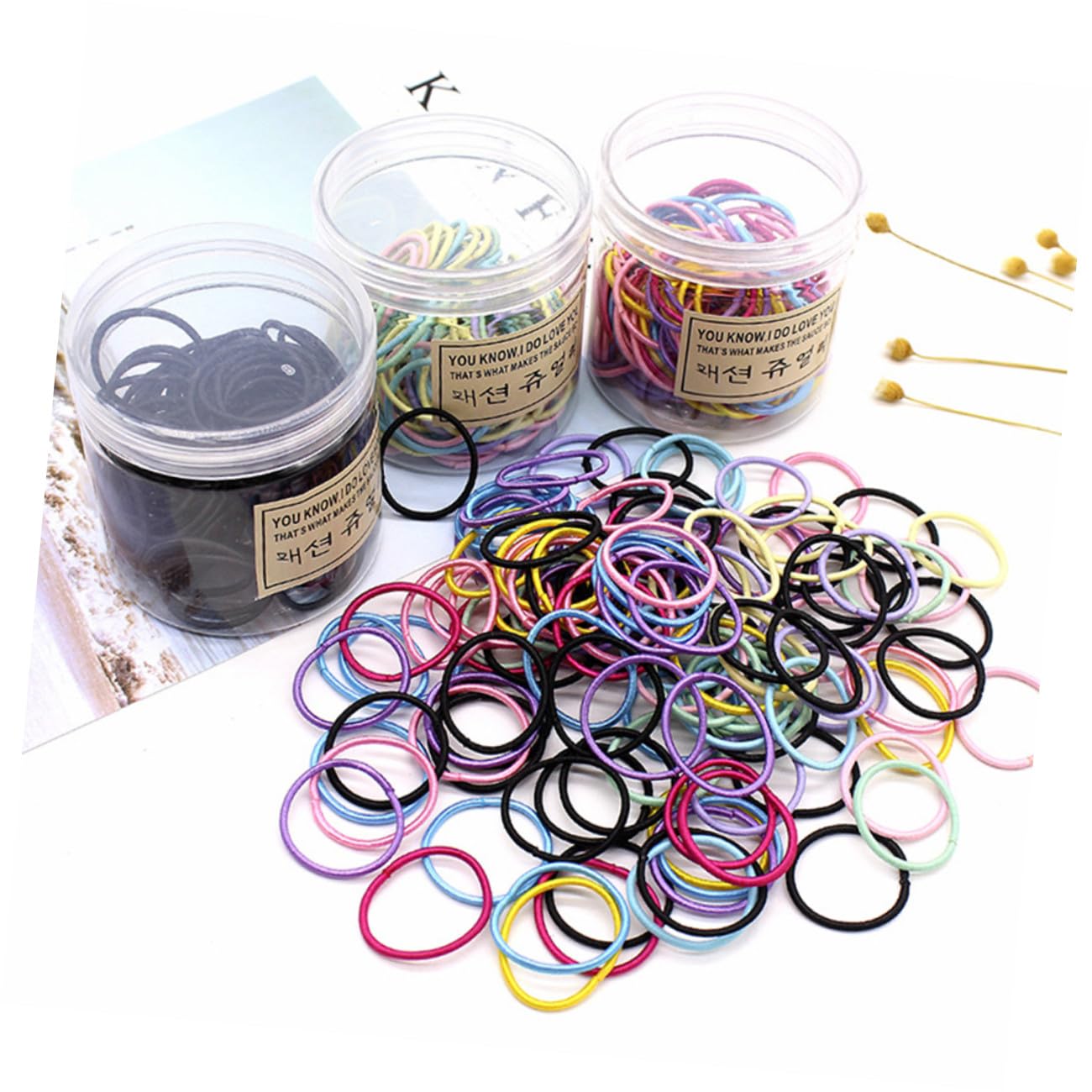 Beavorty 600pcs Multicolor Elastic Hair Ties Boy Girl Small Ponytail Holders Hair Accessories for Boys and Girls and Stylish for Daily Wear