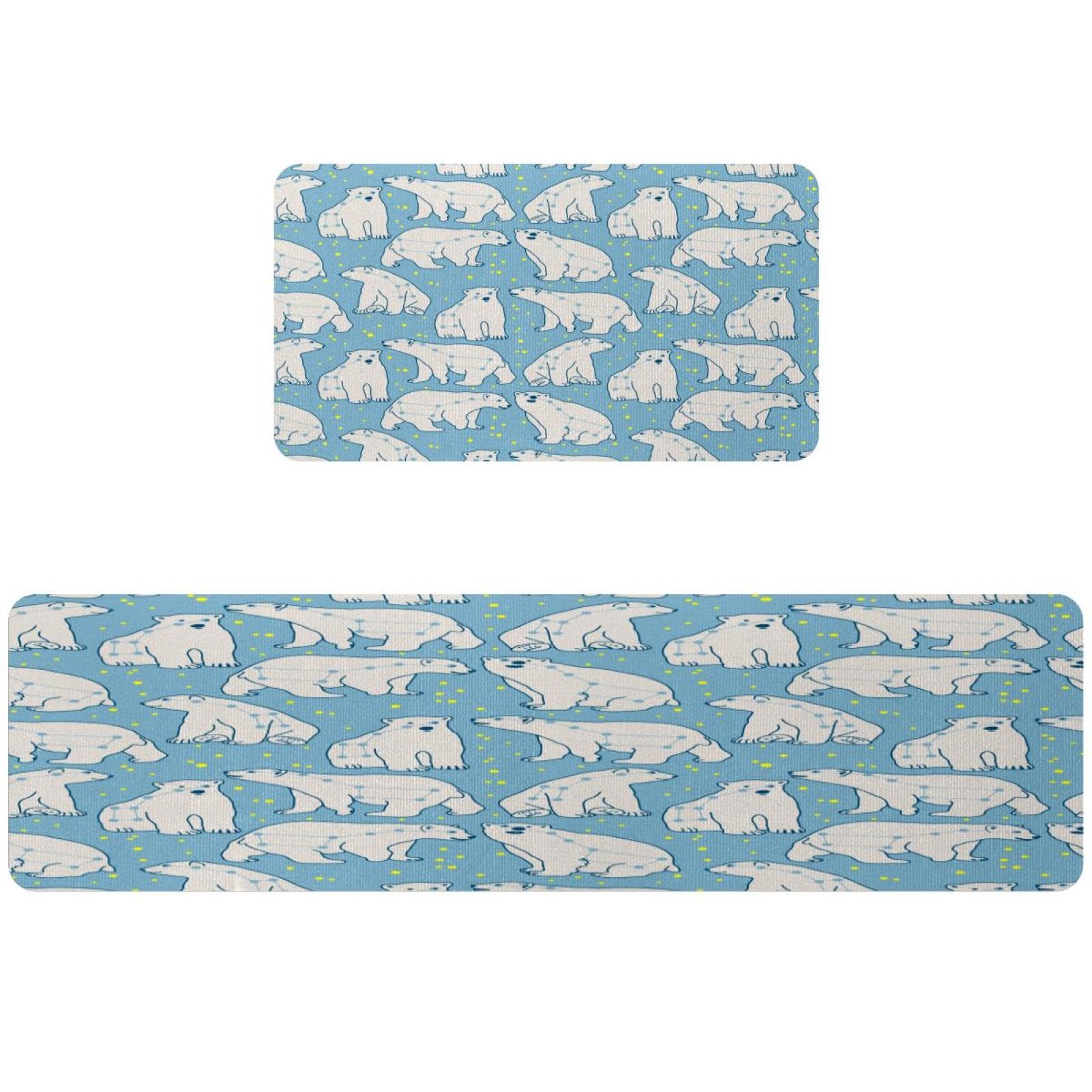 Alfombra de cocina Ursa Minor lavable antideslizante oso polar