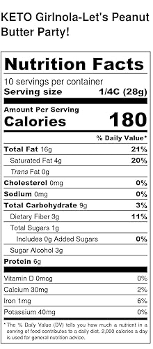 Miniatura 6 de Cereal de granola bajo en azúcar y bajo en carbohidratos  Let's Peanut Butter Party  Paquete de 6  Nutty Girl Keto Girlnola