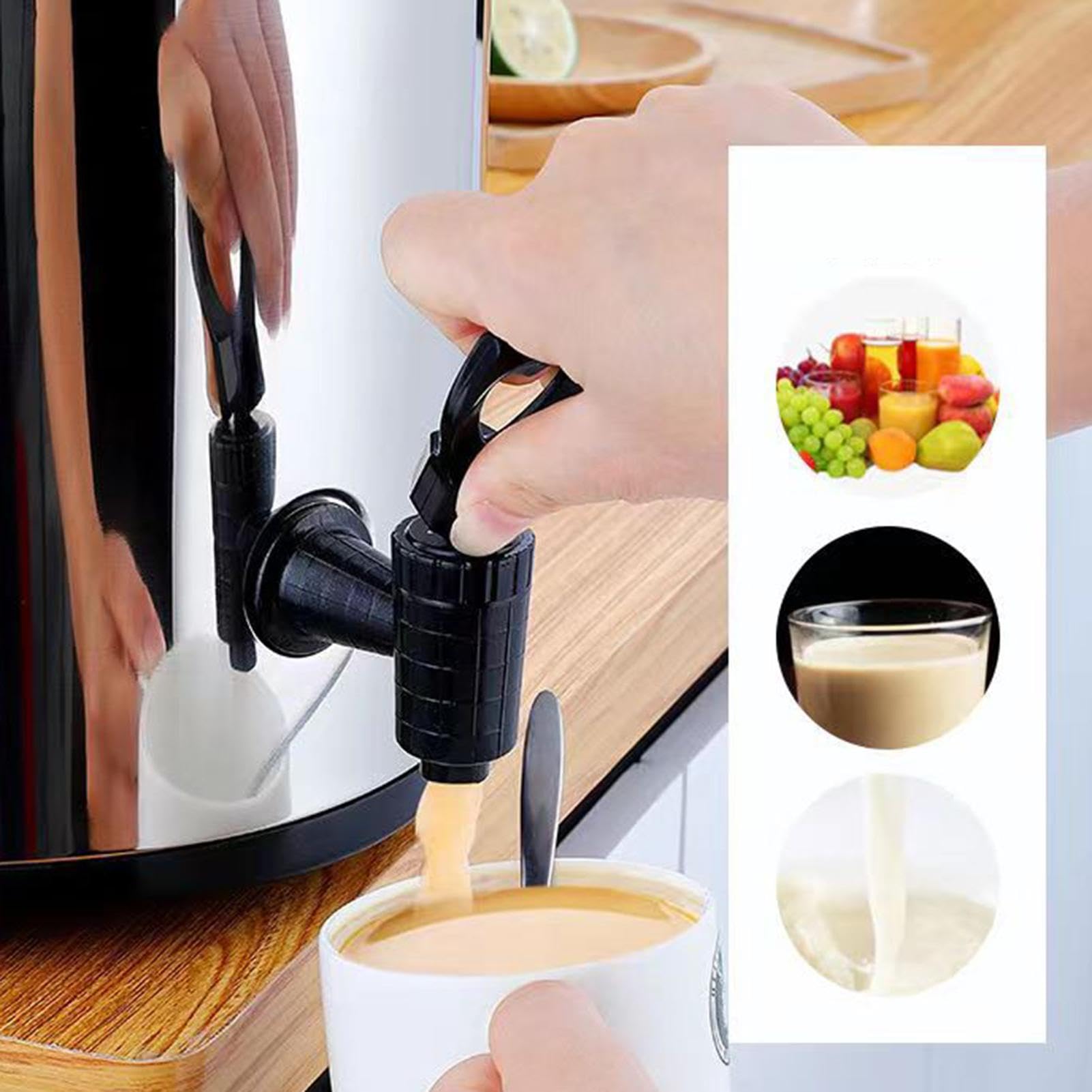 Distributore di Bevande Termico con Rubinetto a Doppia Parete per Succhi | Contenitore in Acciaio Grande Capacità per Caffè da Festa per Bevande Calde Fredde Tè Latte Eventi