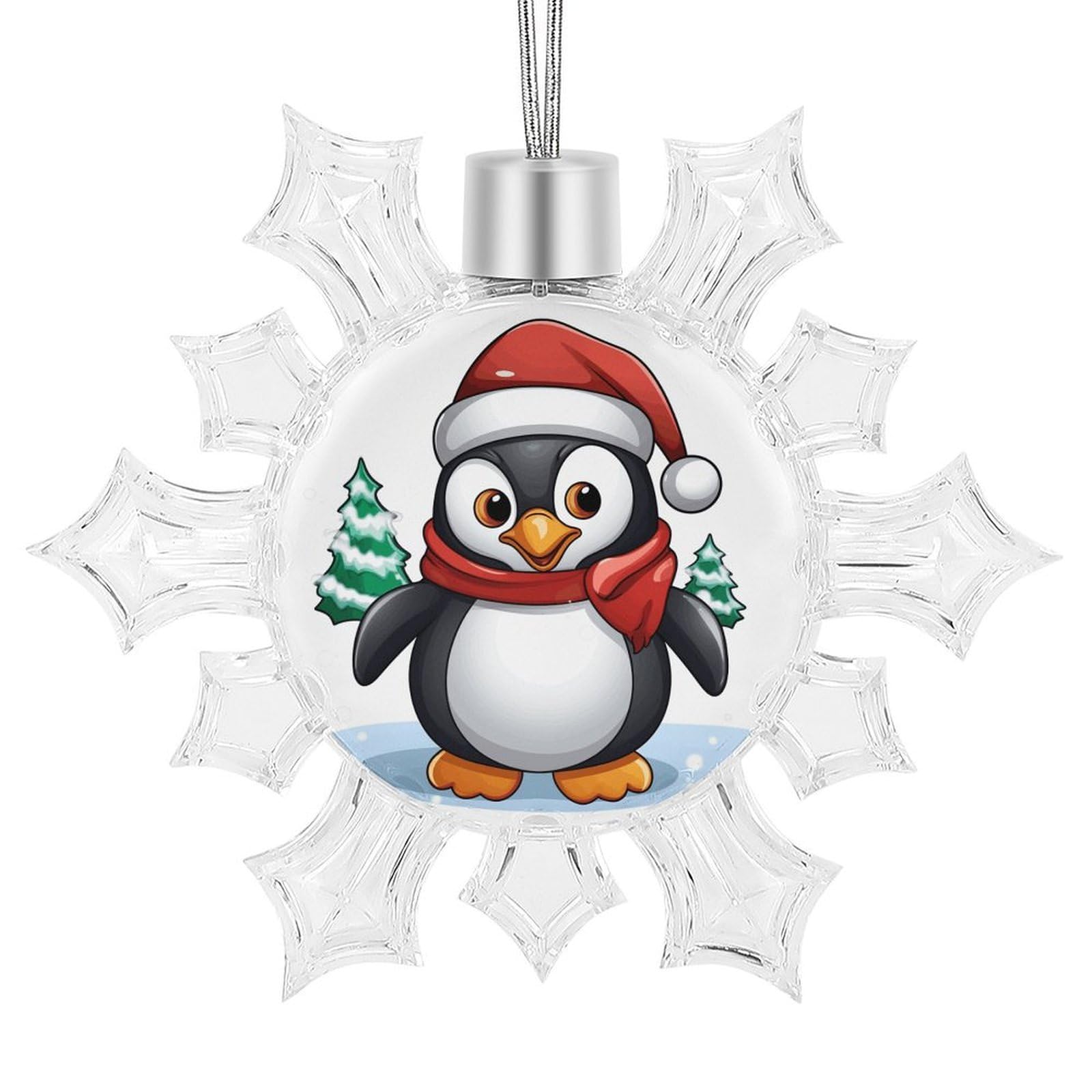 Christmas Penguin Snowflake Ornaments Cute Snowflake Pendant Exquisite Christmas Tree Ornaments for Christmas Weddings New Year Birthday Holiday Celebration