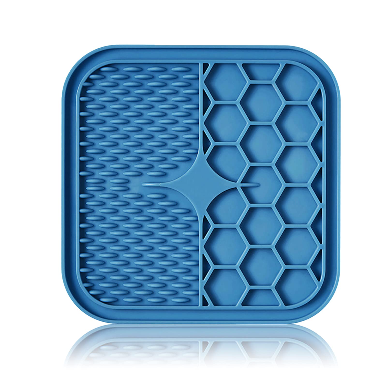 Bncxdc Dog Lick Mats, Pet Slow Feeder Pad, Silicone Dispensing lick mats for dogs Slow Feeder with Super Suction Washing Distraction Device for Dog Treats, Cat Food, Grooming, Training (Blue)