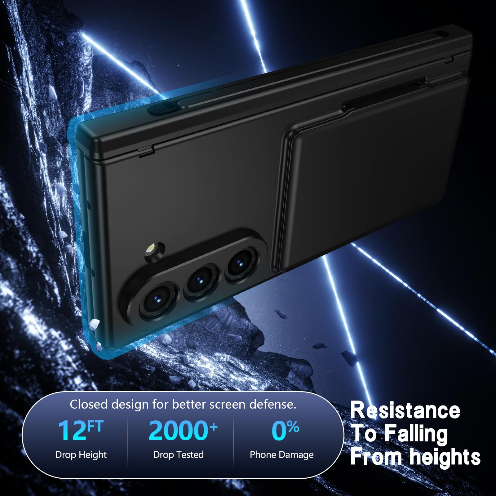 Asuwish Custodia per Samsung Galaxy Z Fold 6 5G 2024 Donna Uomo Nero