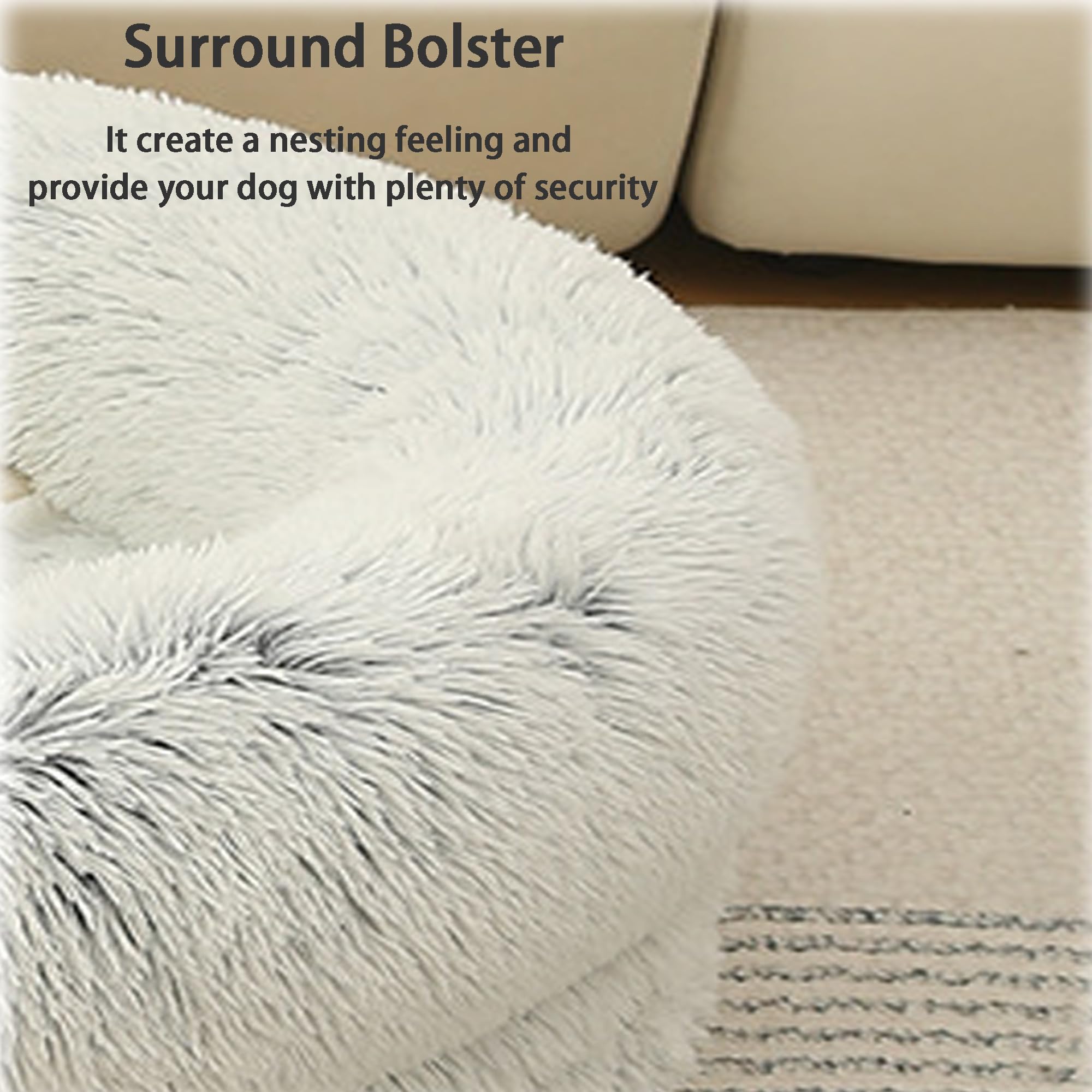 Cama ortopédica para perros y gatos, sofá mullido para perros con refuerzo de cuatro lados, sofá de felpa para mascotas, sofá cálido para mascotas, cojín calmante con parte inferior