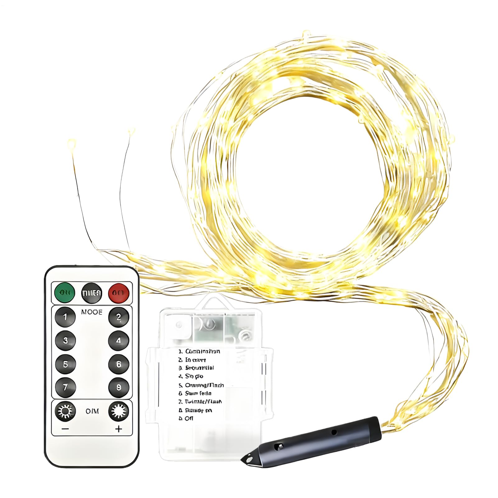 Tree Lights - Fairy Cascade Lights Battery | Flexible Wire with 8 Modes Remote for Christmas Gathering Accent, Indoor Outdoor Decoration, Backyard Front Door and Driveway Design