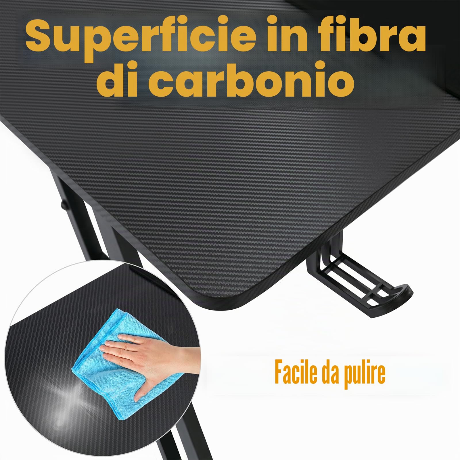 HENGMEI Tavolo da gaming, scrivania per computer con porta bevande, gancio per cuffie Z-Frame PC, scrivania da gioco, per casa, ufficio, scrivania angolare, 120 x 60 cm, tipo A