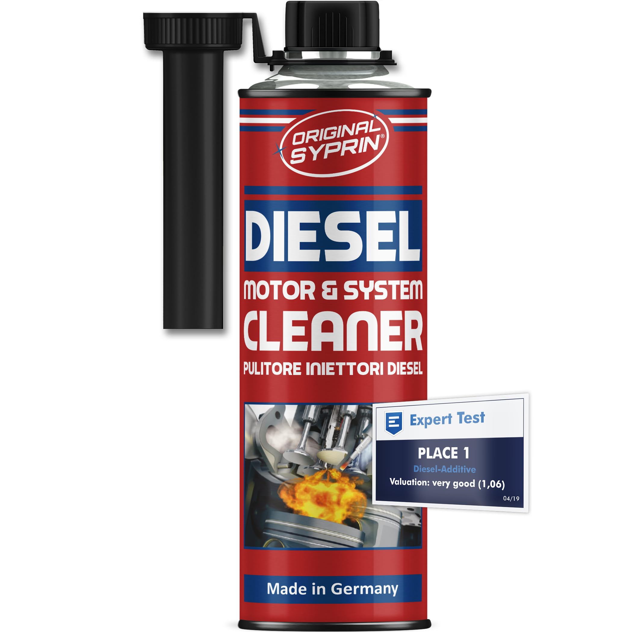 SYPRIN Pulitore Iniettori Diesel, ottimizza e pulisce iniettori, ugelli di iniezione, filtri antiparticolato Diesel, Dpf - additivo 1x500ml