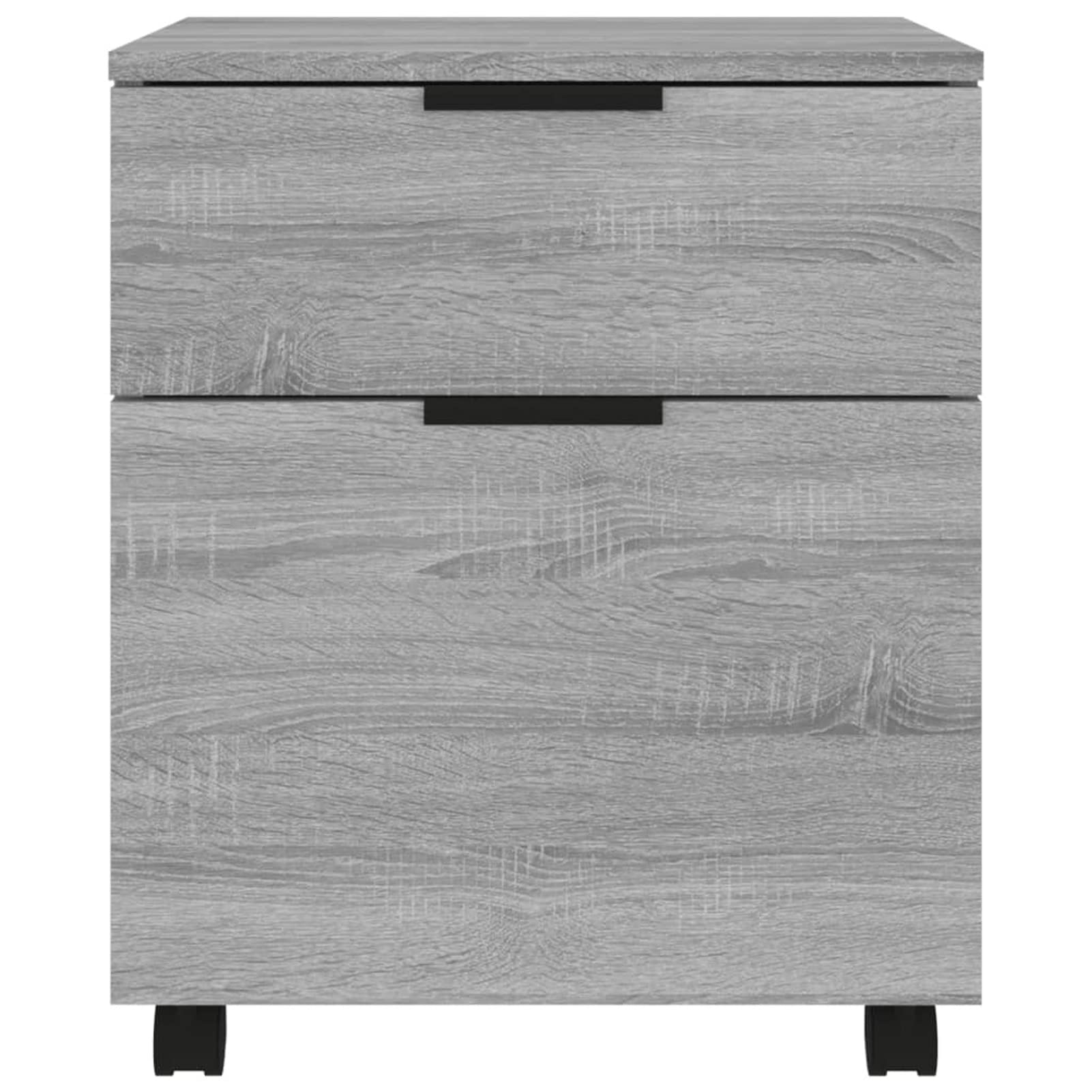 ARKEM Cassettiera, Mobiletto da Ufficio con Serratura,Regolabile per Cartelle Sospese, Superficie Testurizzata, per Ufficio, Studio,Schedario con Ruote Grigio Sonoma 45x38x54 cm Legno Multistrato