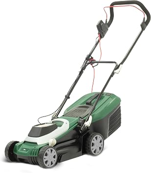 Webb Supreme WEER33RR Electric Rotary Lawnmower with Rear Roller, 5 Cutting Heights, 33cm 13 inch Cutting Width, 1200w Motor, 12 Metre Cable and 30L Collection Bag -