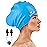 Large Long Hair Swim Cap with Extra Room for Women Men, Silicone Swimming Cap for Long Thick Hair with Ear Plugs Nose Clip Set, Adult Waterproof Swim Hats Bathing Caps to Keep Hair Dry(Sky Blue)