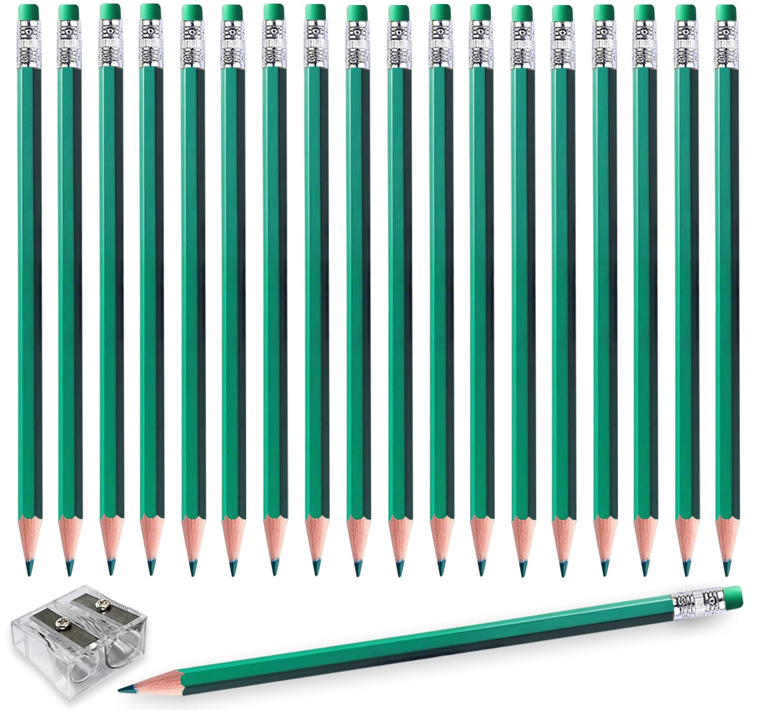 Adhere 25pcs Checking Pencils Erasable colored Pencils Pre-Sharpened #2 HB,for Checking Tests Grading,Map Coloring, editing Office Favors,including a