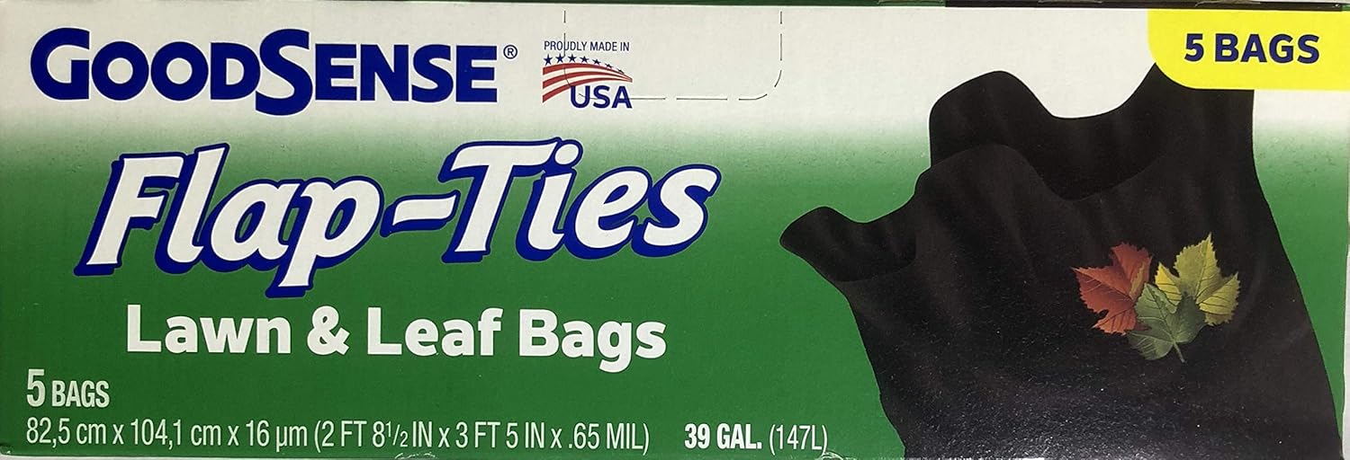 Goodsense Trash Bags Lawn and Leaf Trash Bags 5ct. with Flap Ties