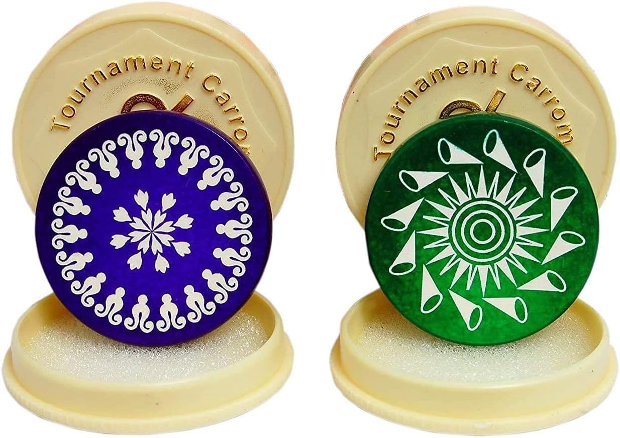 Escobar Standard Size Carrom Tournament Striker with Smooth Surface (Pack of 2, Multi),for 24 months and up