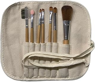 فرش مكياج يومية محددة للعيون والوجه، مع بطاقات تجميل وصينية تخزين، مجموعة من 7 قطع